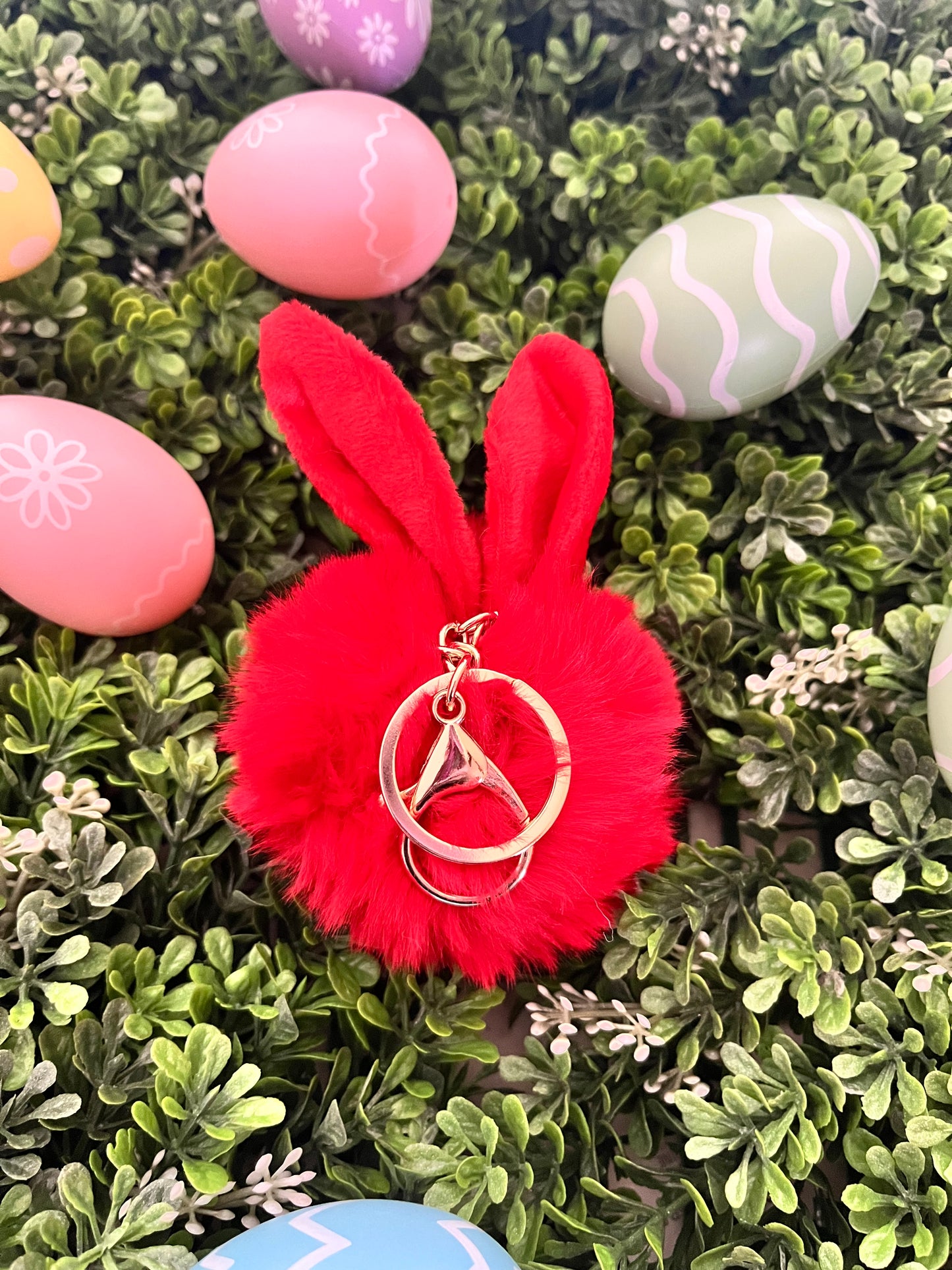 Bunny Pom Pom Keychain