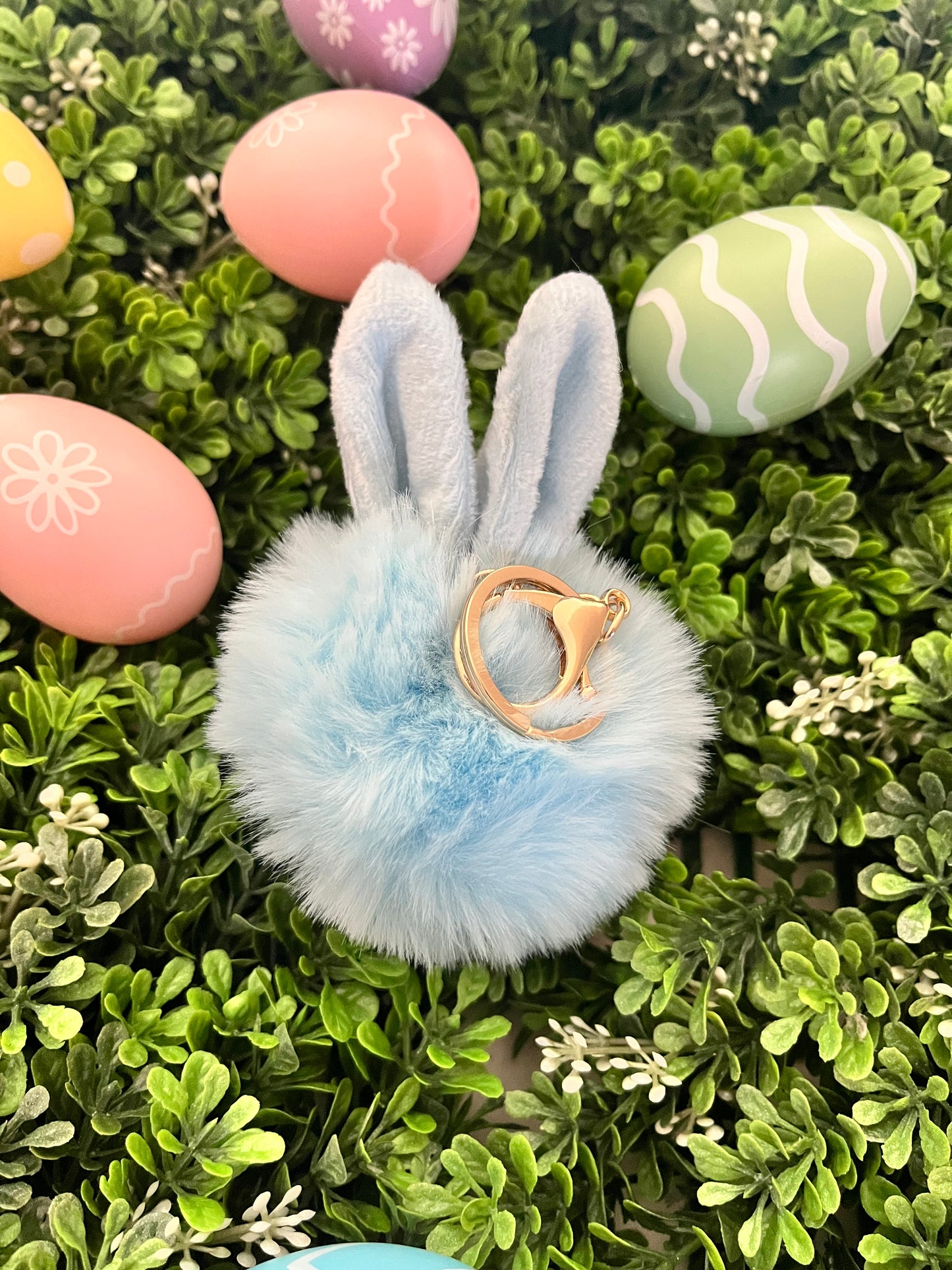 Bunny Pom Pom Keychain