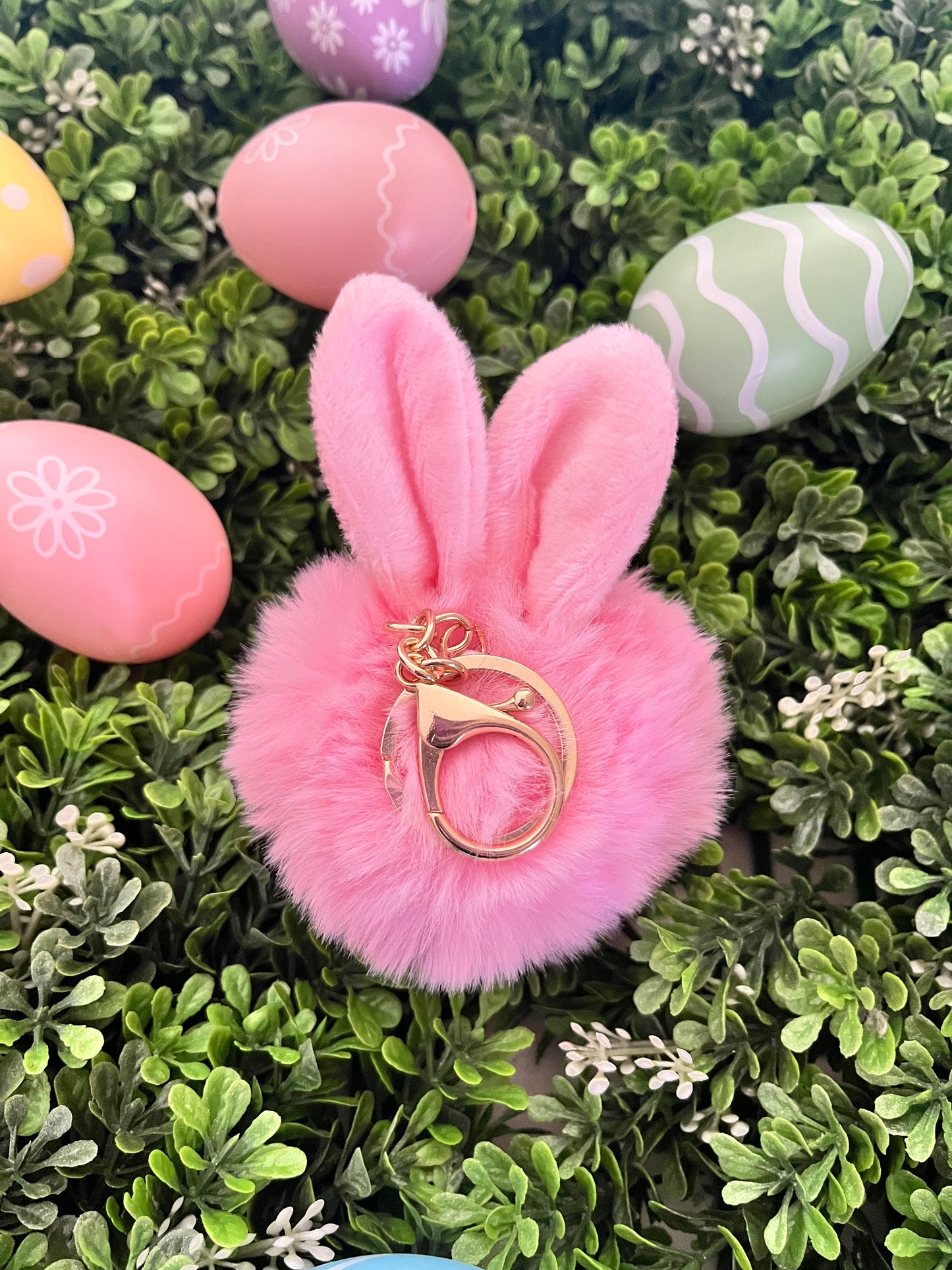 Bunny Pom Pom Keychain
