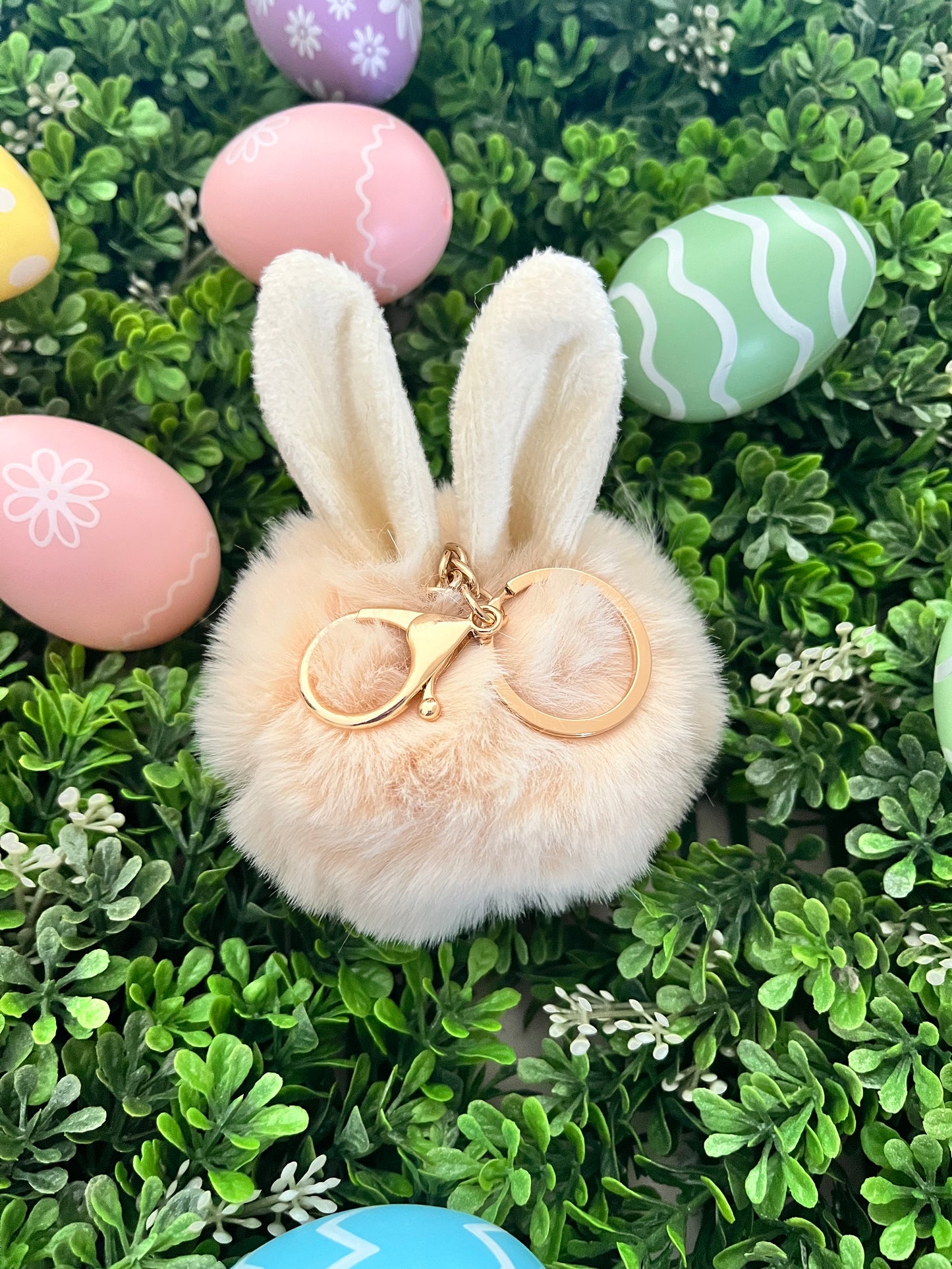 Bunny Pom Pom Keychain