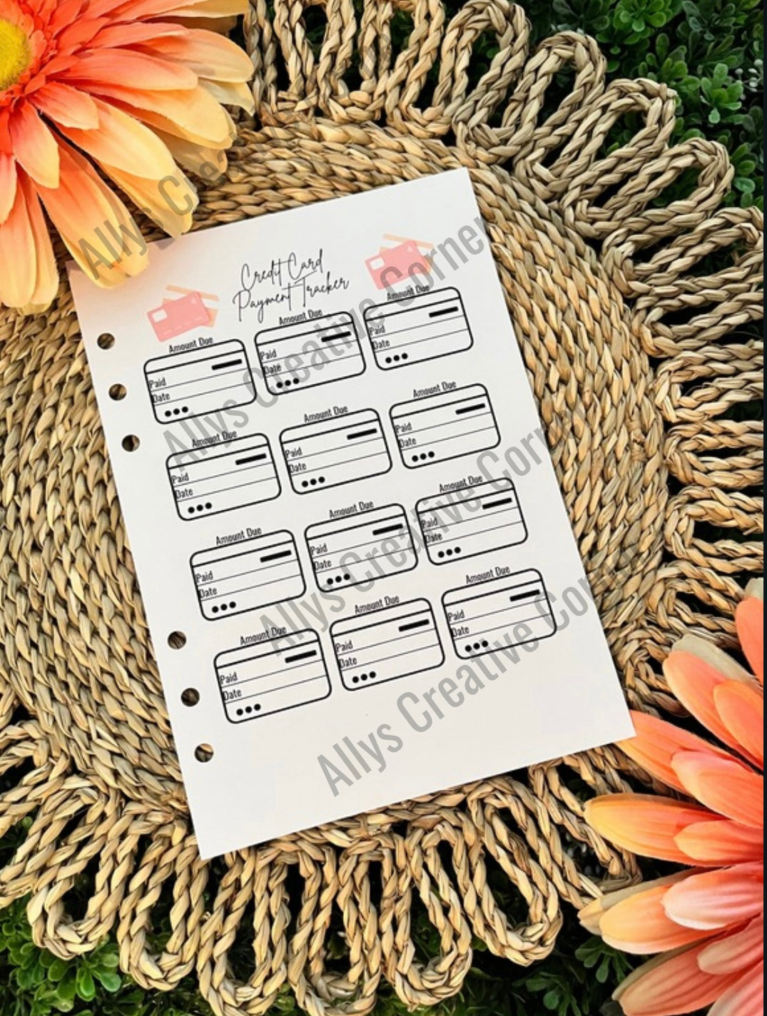 Credit Card Payment Journal Spread