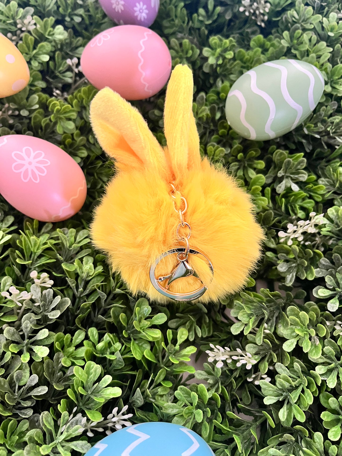 Bunny Pom Pom Keychain