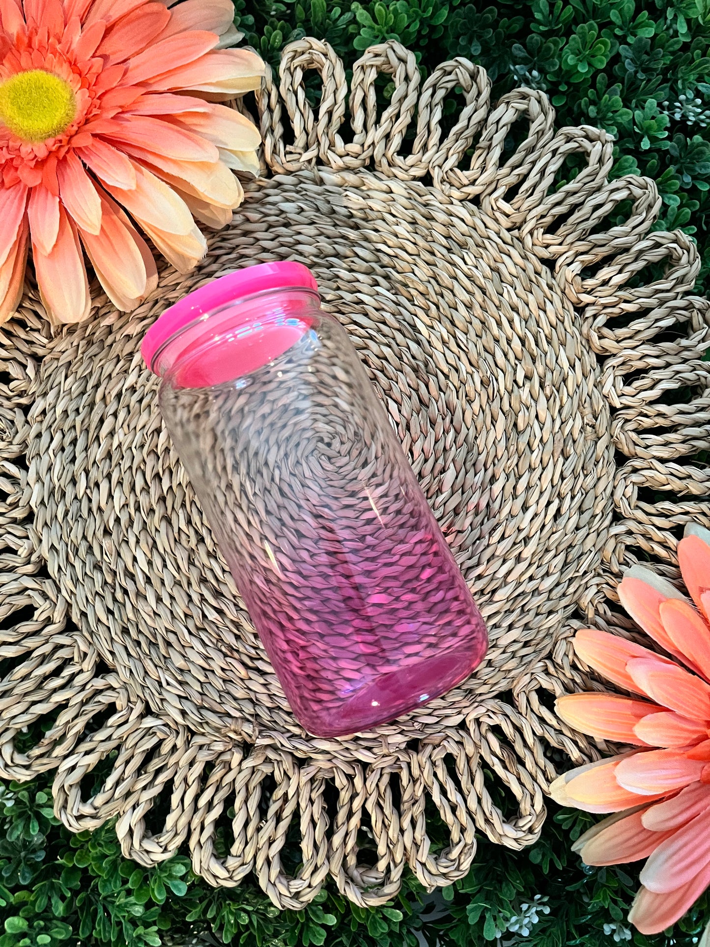 16 oz Custom Acrylic Ombre Cup + Plastic Straw