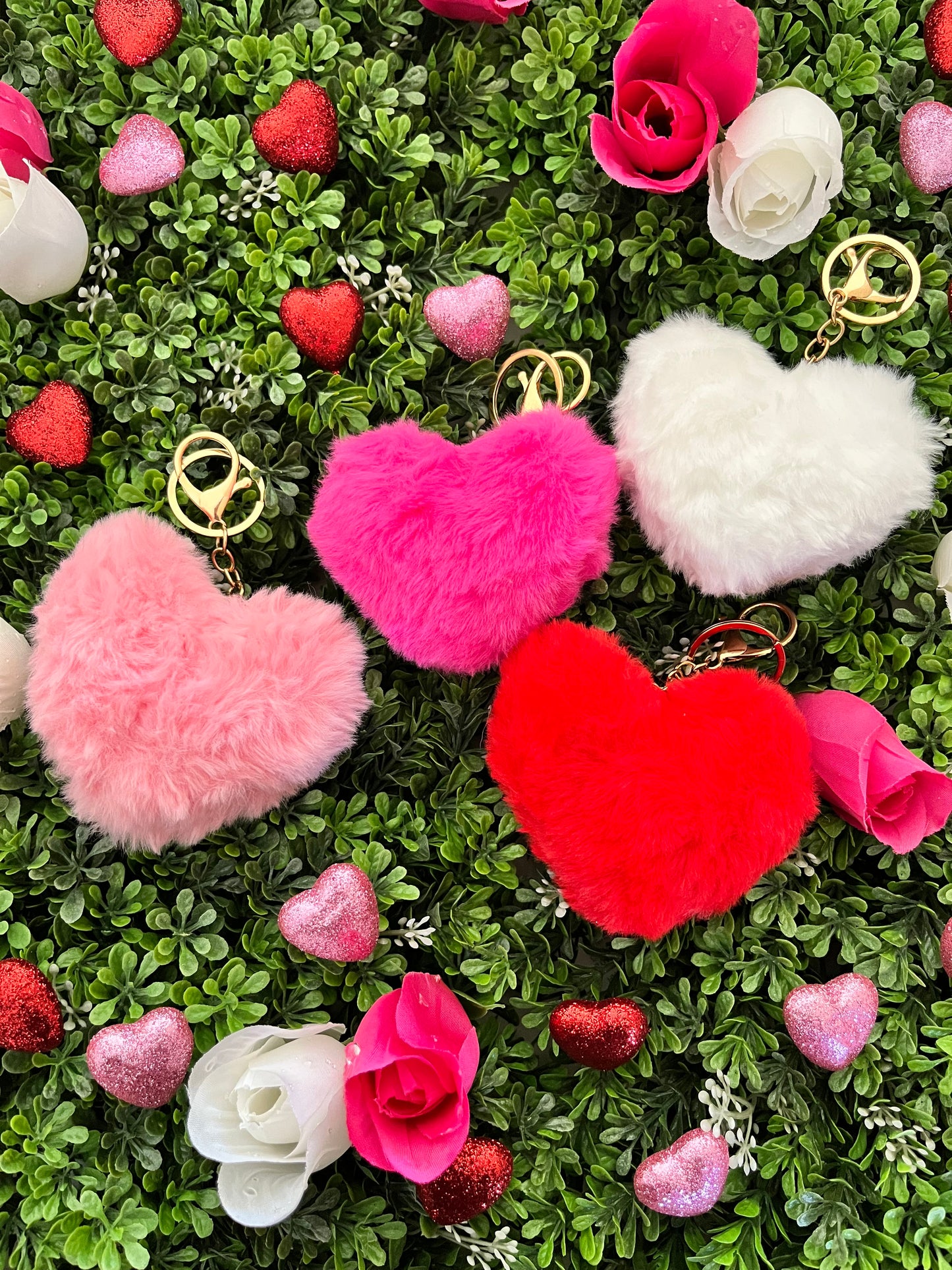 Heart Pom Pom Keychain