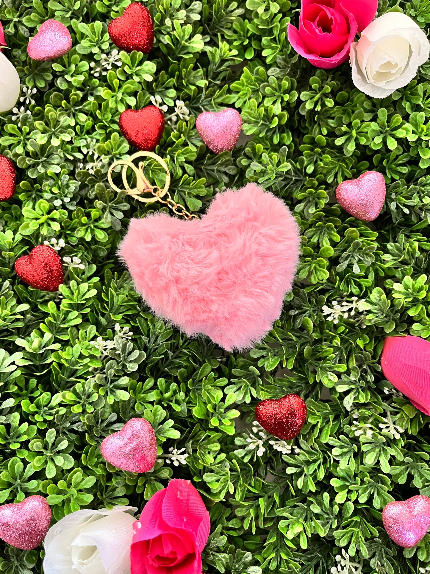 Heart Pom Pom Keychain