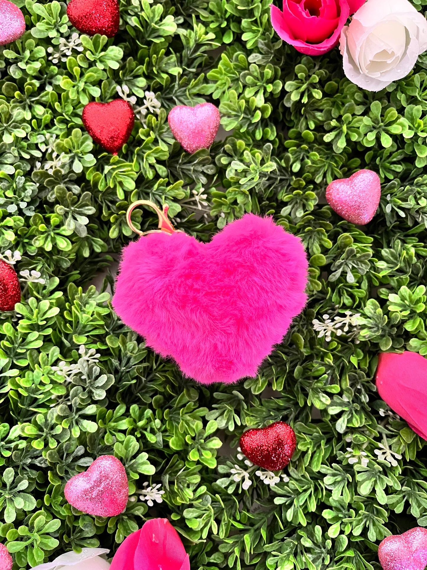 Heart Pom Pom Keychain