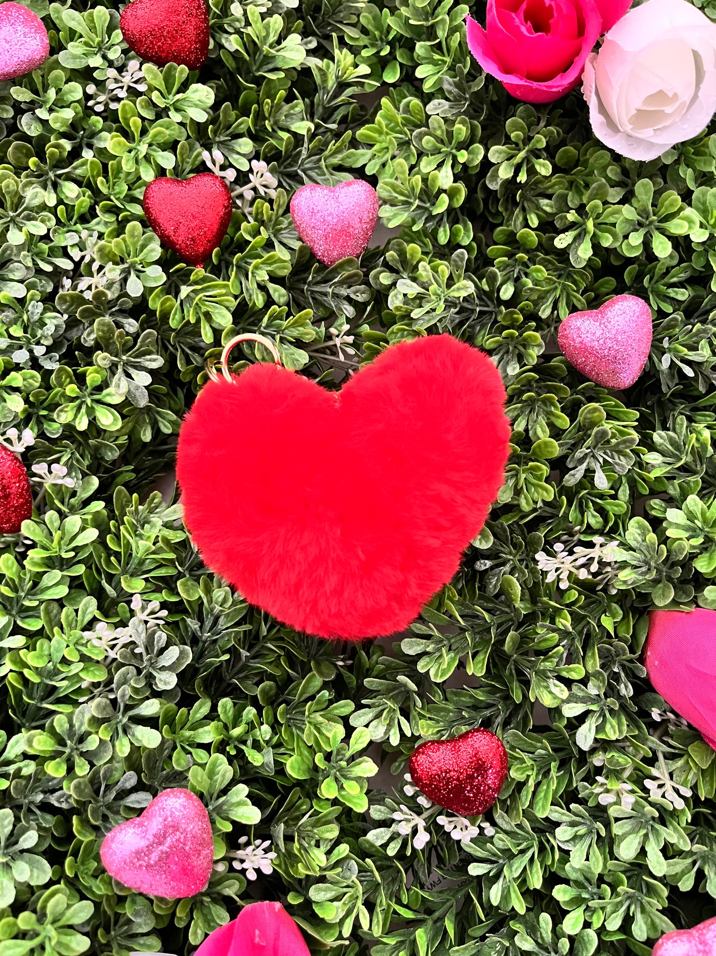 Heart Pom Pom Keychain