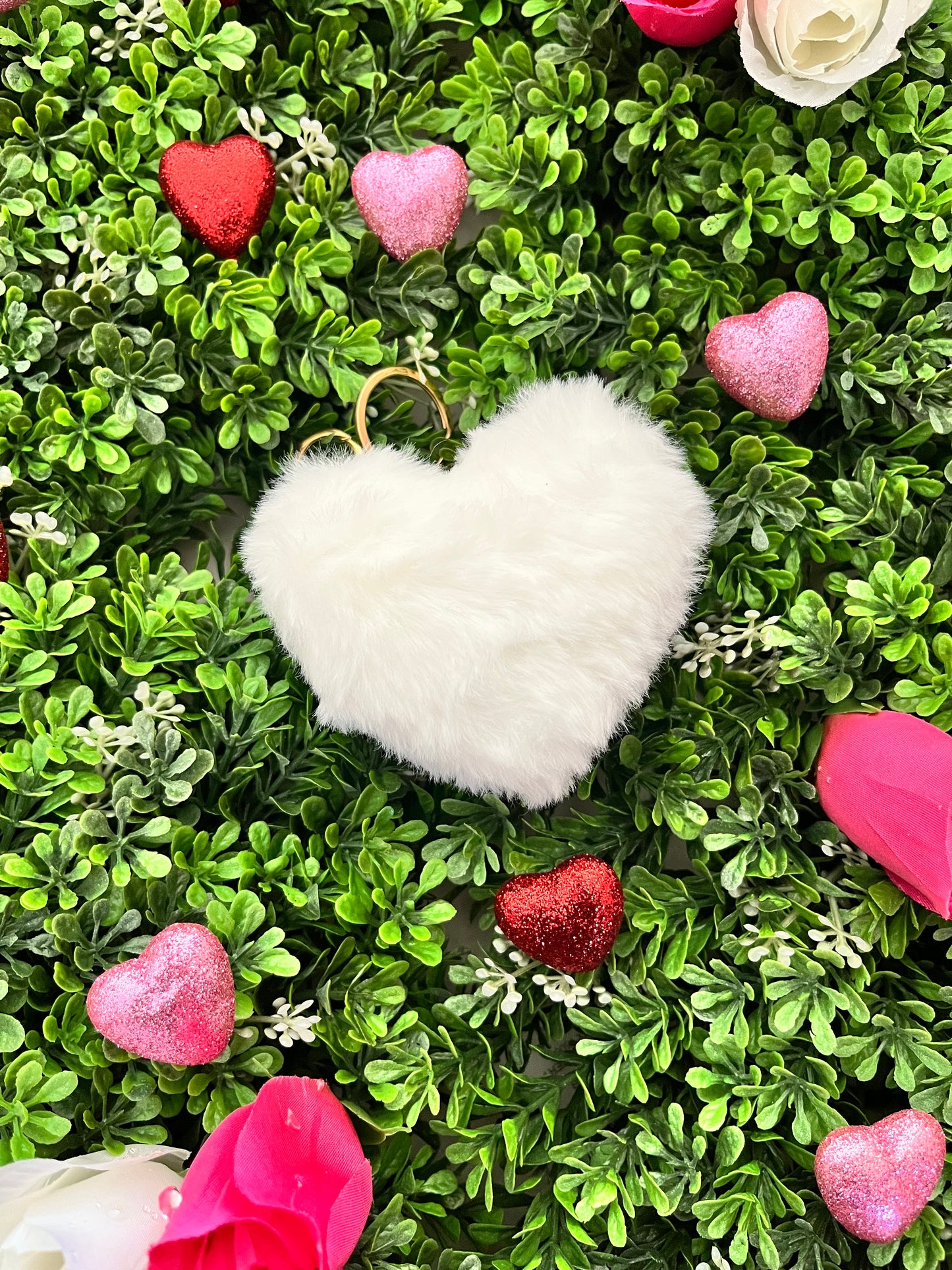 Heart Pom Pom Keychain