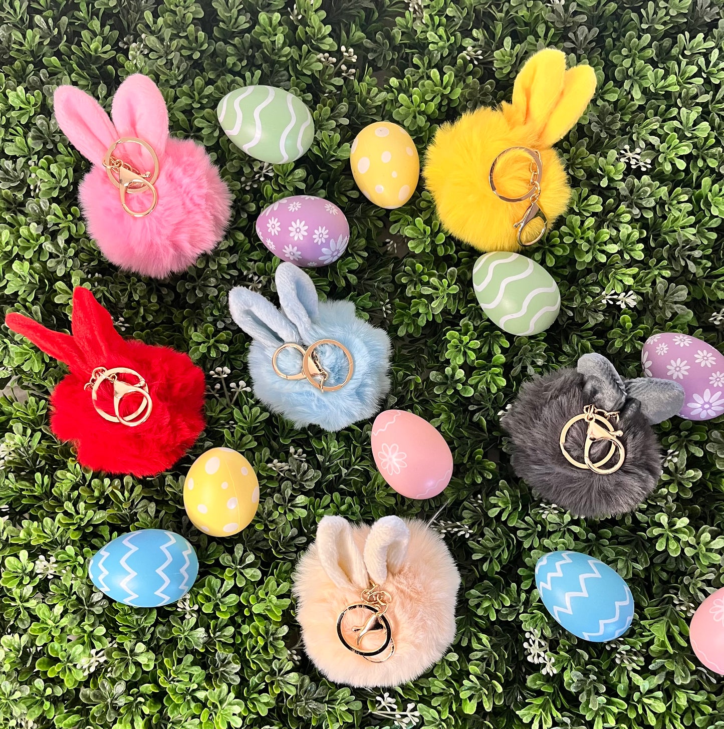 Bunny Pom Pom Keychain