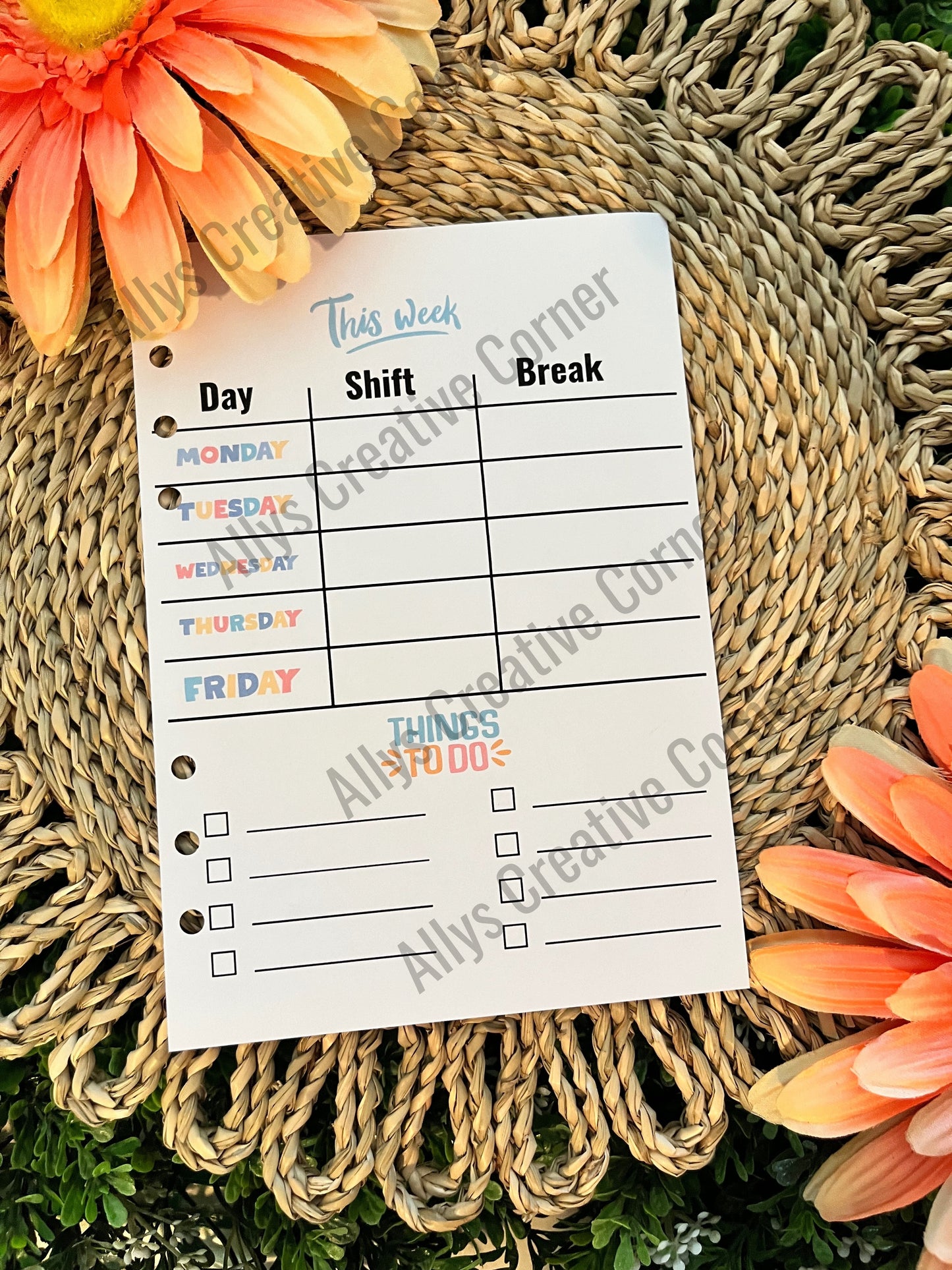 Work Week Journal Spread