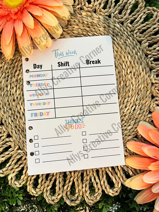 Work Week Journal Spread