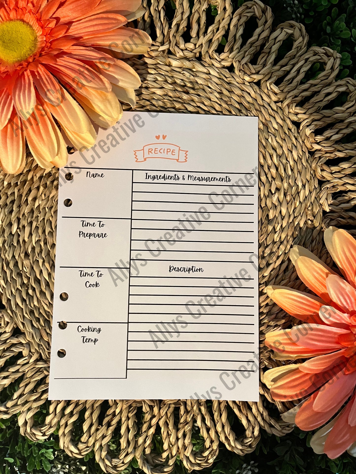 Recipe Journal Spread