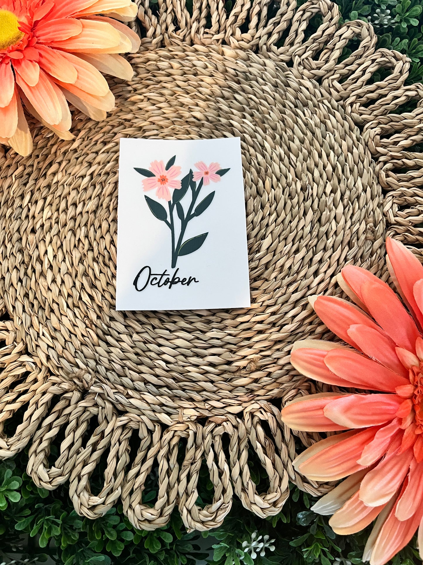 Birth Month Floral Decal