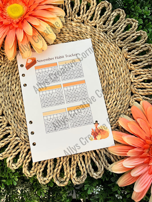 November Habit Tracker Journal Spread