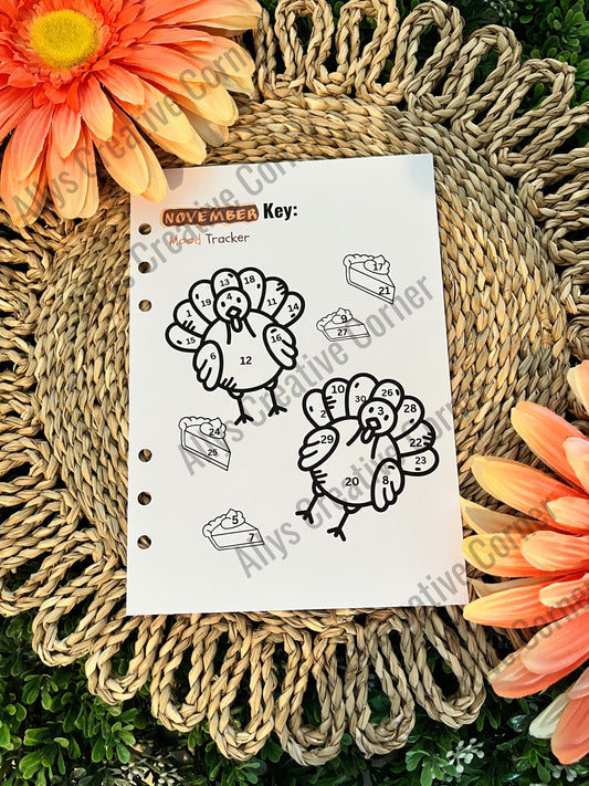 November Mood Tracker Journal Spread