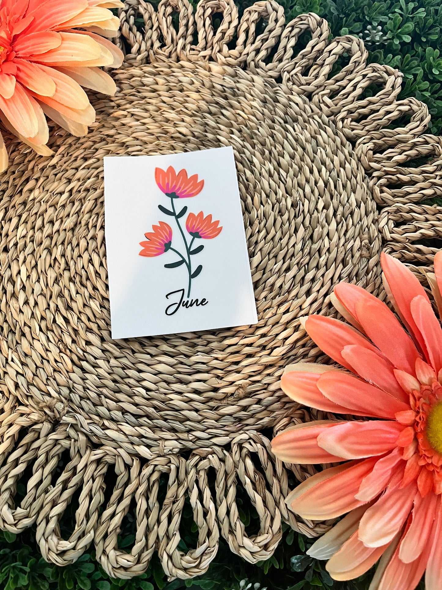 Birth Month Floral Decal