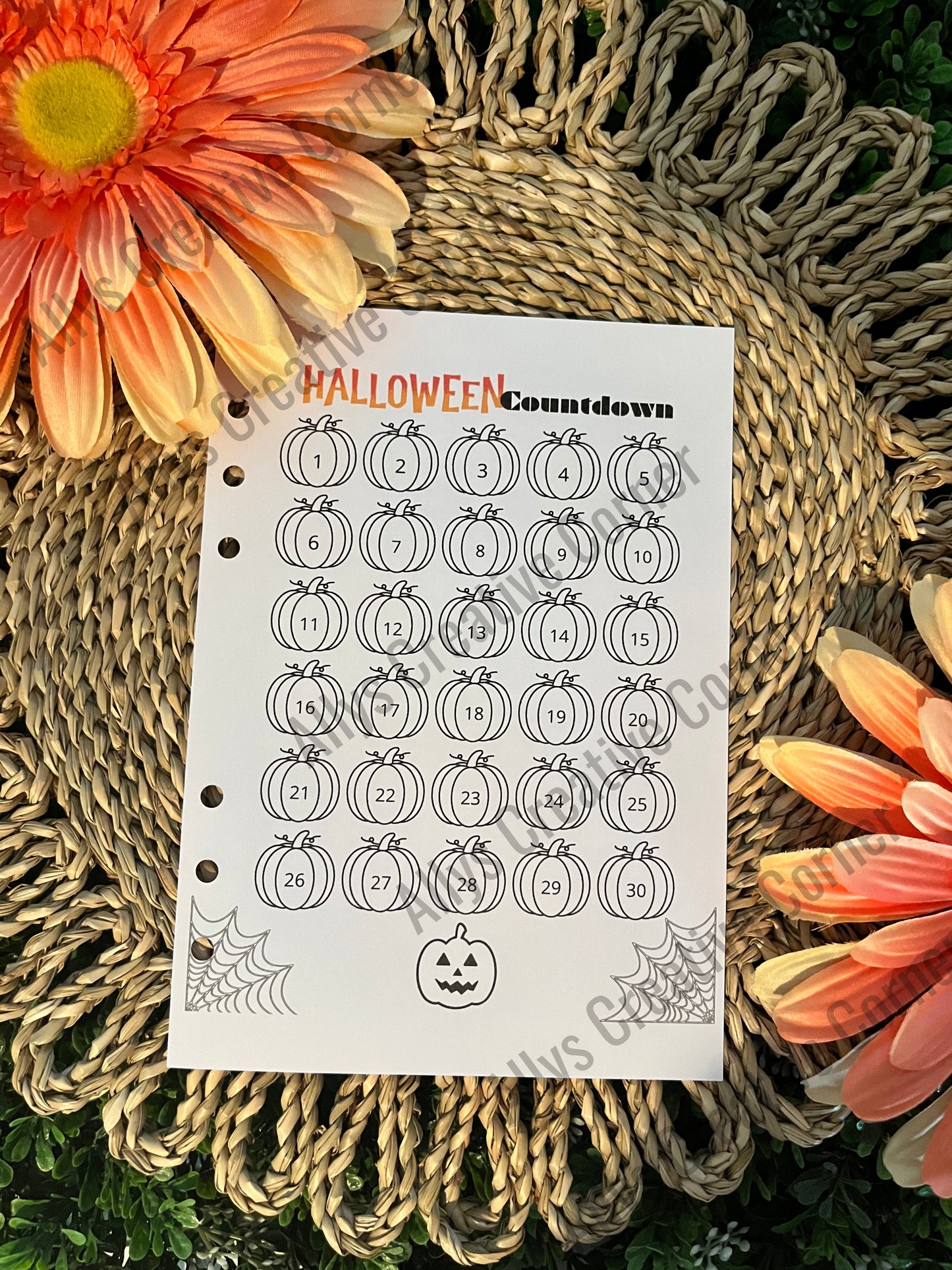 Halloween Countdown Journal Spread