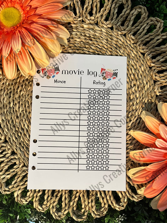 Movie Log Journal Spread