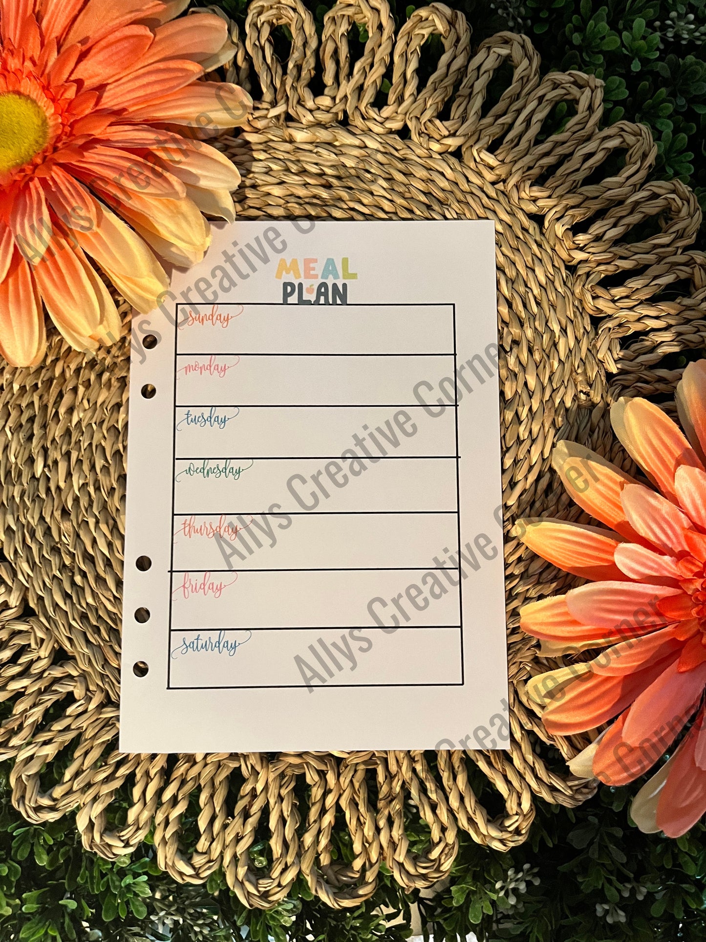Weekly Meal Plan Journal Spread