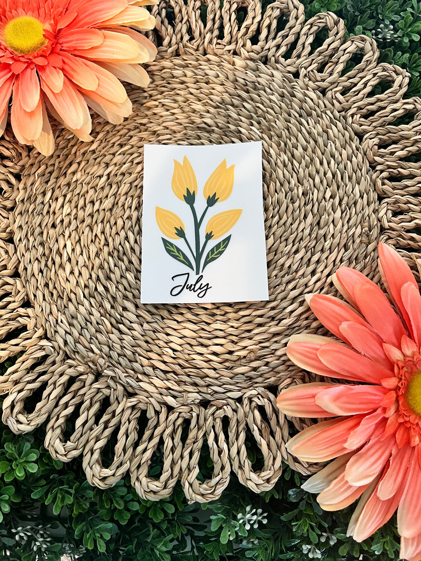 Birth Month Floral Decal