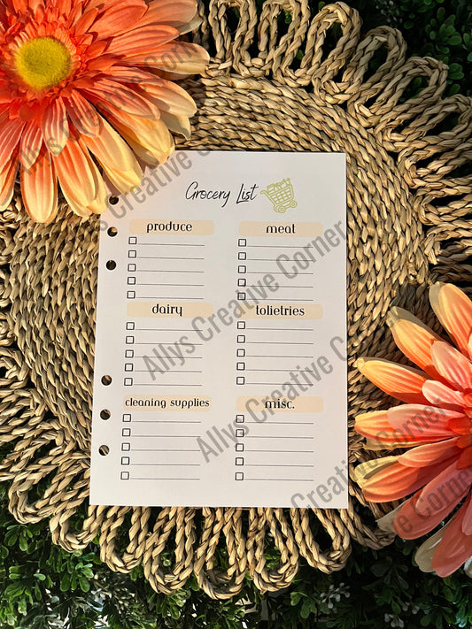 Grocery List Journal Spread
