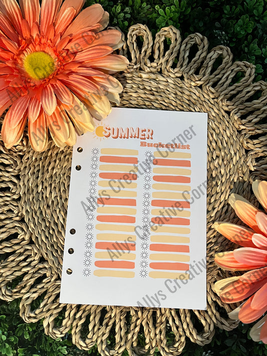 Summer Bucketlist Journal Spread