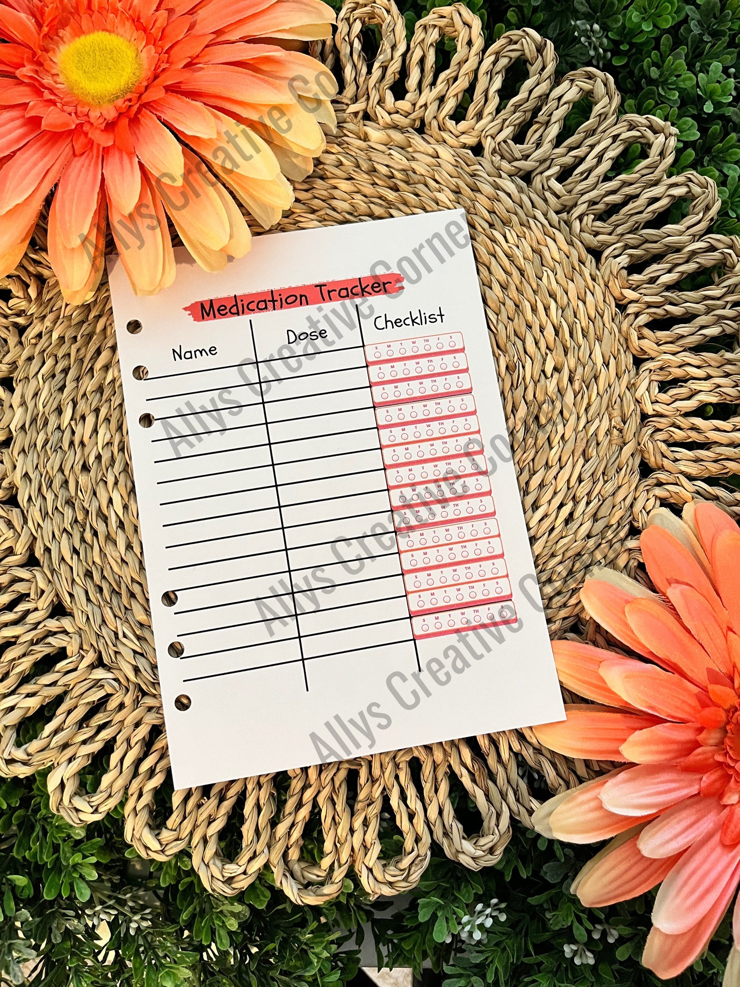 Medication Dosage Tracker Journal Spread