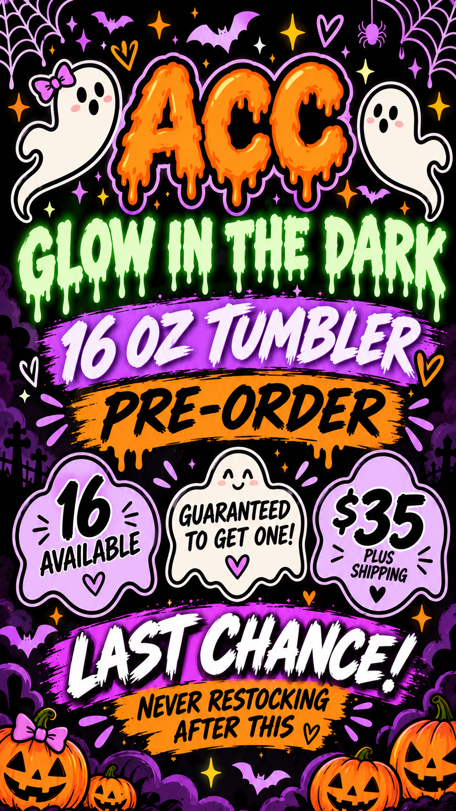 16 oz Glow SnowGlobe Tumbler Pre- Order