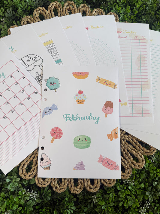 2026 February Candy Shop Monthly Themed Spreads