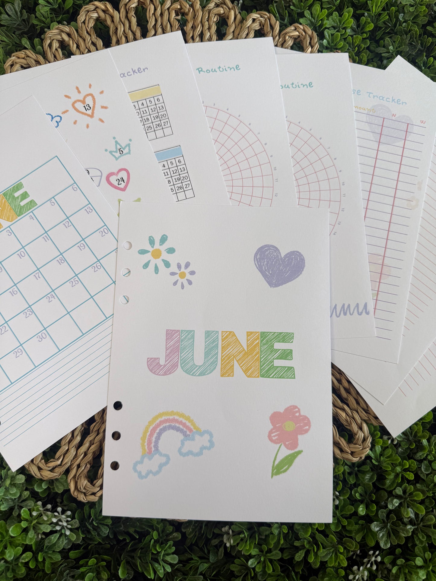 2026 June Chalk Monthly Themed Spreads