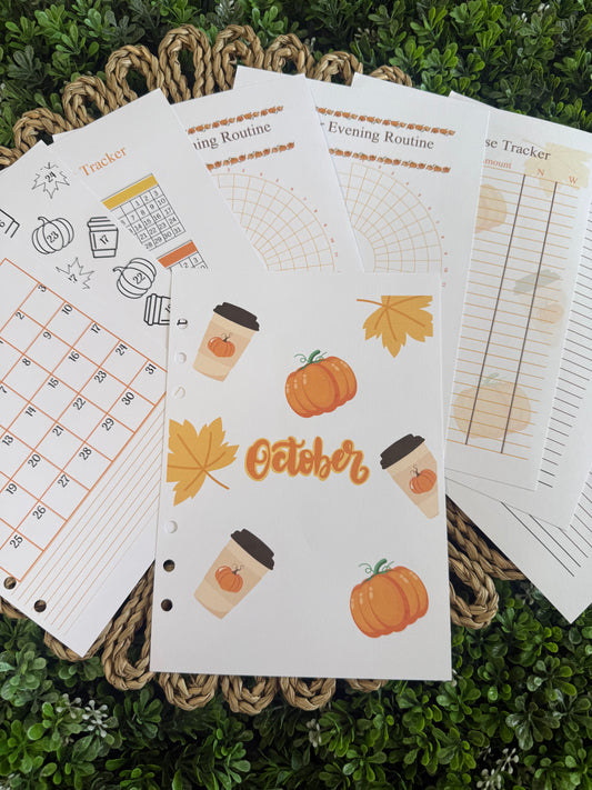 2026 October Pumpkin Spice Latte Monthly Themed Spreads