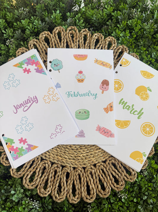 2026 3 Month Monthly Themed Spreads