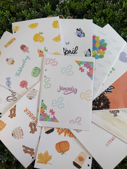 2026 Full Year Monthly Themed Spreads