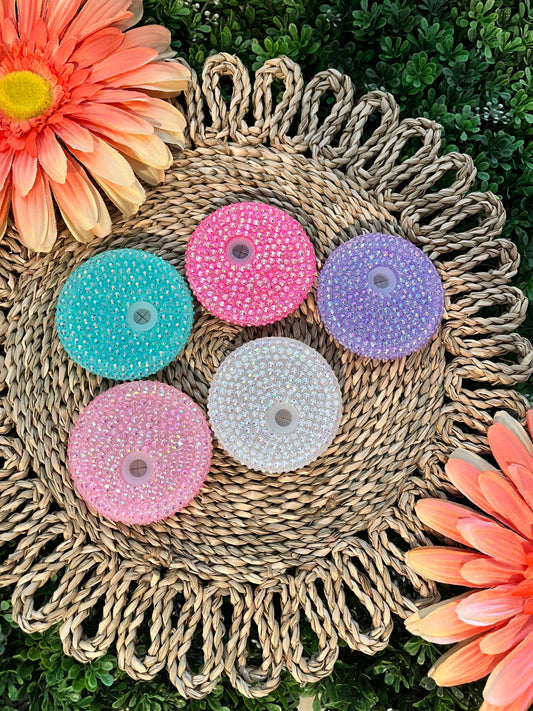 Colored Bling Plastic Lid