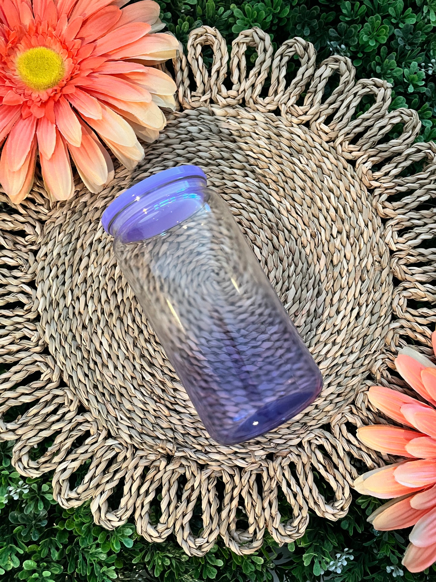 16 oz Custom Acrylic Ombre Cup + Plastic Straw