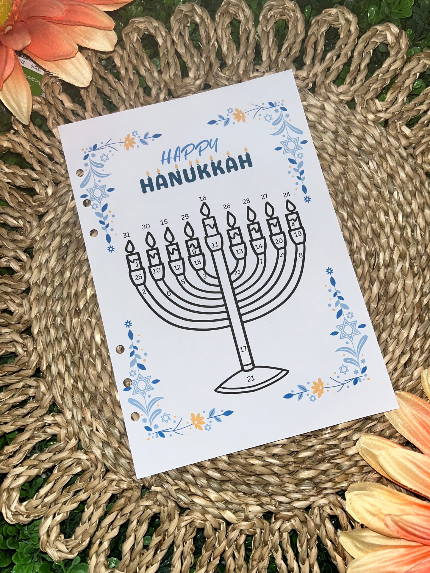 Hanukkah Countdown Journal Spread